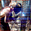Ivan welding up close